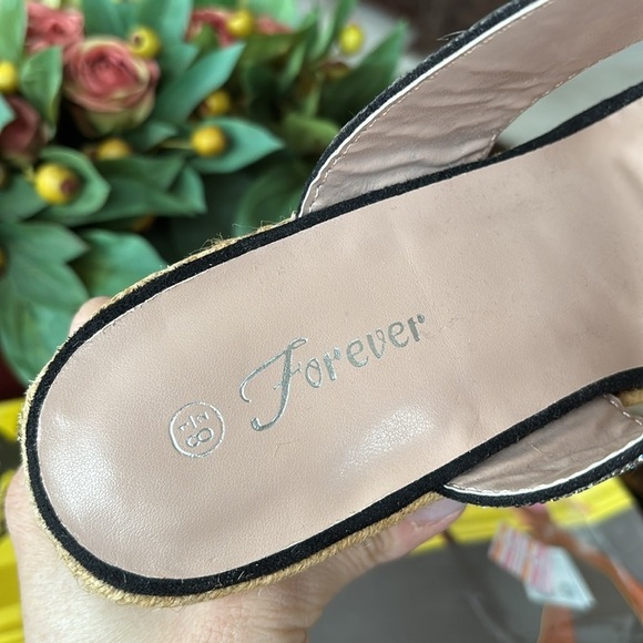 Brand New Black & Silver Crystal Rhinestone Wedge Sandals Sparkly Sexy 4.5” Heel - Picture 11 of 16